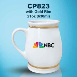 CP823 Golden Band Belly Mug