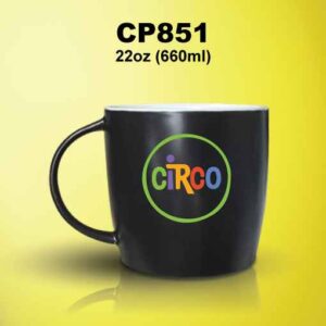 CP851 Matt Black Inner White 22oz Mug
