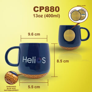 CP880 Embossed Based Navy Blue Mug